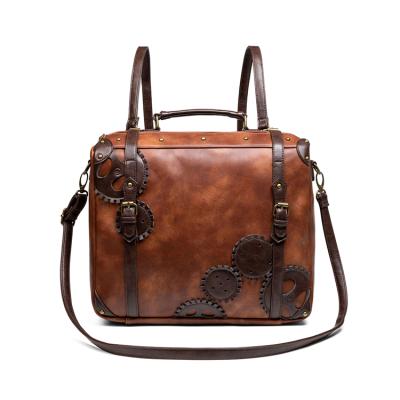 China 2021 New Retro Anti-theft Leather Handbags Women Oil Rivet Handbags Messenger Leather Tote Bag for sale