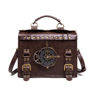 China Vintage Anti-theft Simple Women Handbags Crossbody Bag Ladies Vintage Shoulder Messenger Rivet Top-handle Package Gothic Backpack for sale