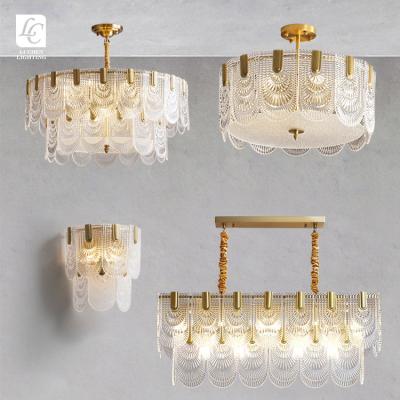 China Modern Hot Sale Indoor Decoration Lighting Bedroom Home Iron LED Luxury Living Room Dining Room Glass Chandelier for sale