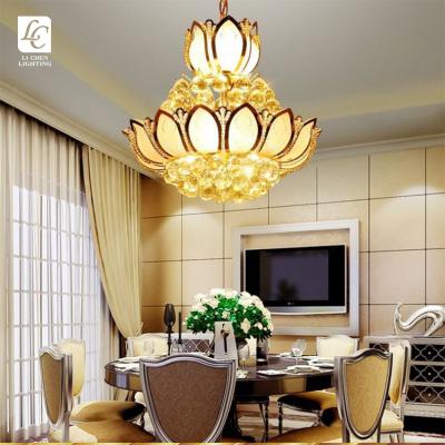 China Modern Profession Factory Manufacture Home Decor Chandelier Chrome Gold Color Crystal Pendant Light for sale