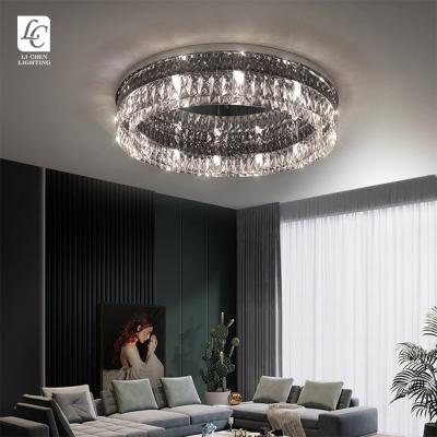 China Surface Mounted Nordic Indoor Hotel Style Hallway Decoration Modern Home Villa LED Crystal Ceiling Light for sale