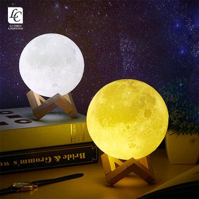 China Creative Modern Style Gift Decorative 3D Scenes Printing Wooden RGB LED Table Lamp for sale