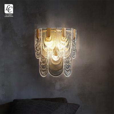 China Modern New Product Decoration Living Room Bedroom Staircase Indoor Luxury Glass LED Wall Lamp for sale