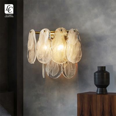 China Modern Style Decoration Living Room Bedroom Hallway LED Indoor Glass Wall Lamp for sale