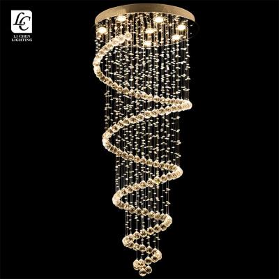 China Modern Luxury Style Decoration Living Room Staircase Indoor Crystal Staircase LED Chandelier for sale