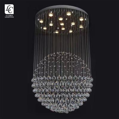 China Modern Luxury Style Decoration Hotel Lobby Villa Indoor Staircase LED Crystal Chandelier Light for sale