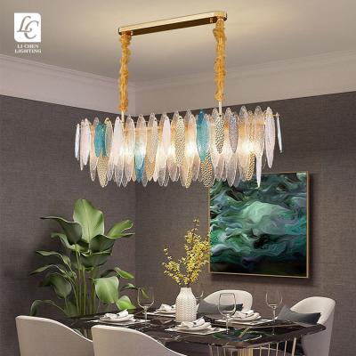 China Modern Restaurant Indoor Home Metal Villa Decoration Contemporary Style Glass Chandelier Light for sale