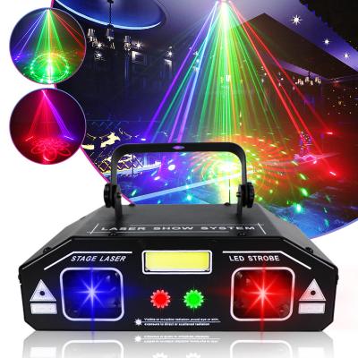 China Factory 3 in 1 laser lights DJ Christmas beam projector light DMX512 controller strobe effect lamp for festival party bar for sale