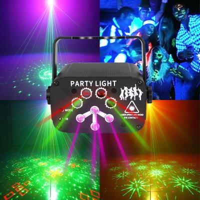 China YSH LED DJ Disco Lights 8 Beam 128 Patterns Laser Projector Light Room Decoration Stage Lighting Effect for Bar Club Party for sale