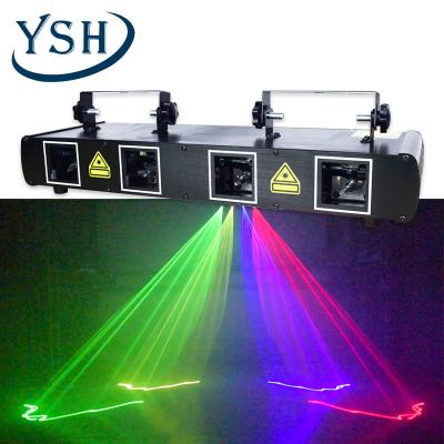 China YSH laser projector light 4 heads animation voice control DMX512 party led stage light club bars DJ dance disco light for sale