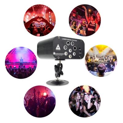 China New 8 hole 128 patters LED laser stage light dj disco ktv party Lamp bar flash stage light Christmas projection light for sale