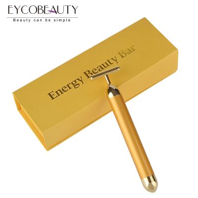 China Pigment Removal Skin Care Tools T Shaped 24k Gold Beauty Facial Bar Skin Firming for sale