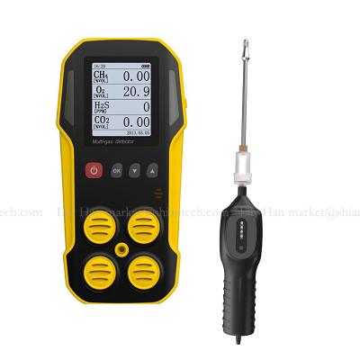 China Industrial Production Bio Gas Analyzer Handheld Multi Discharge Gas Monitor for CH4 CO2 H2S O2 with External Compressor for sale