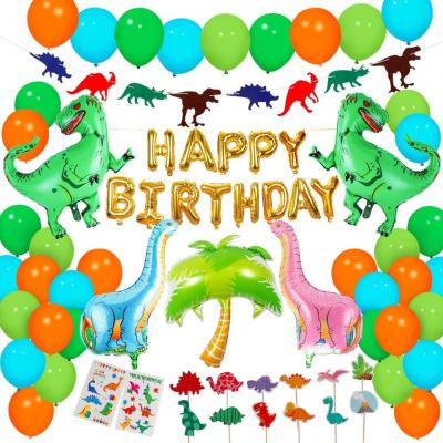 China New Year Dinosaur Party Supplies 90Pcs Little Dino Decorations Set For Kids Birthday for sale