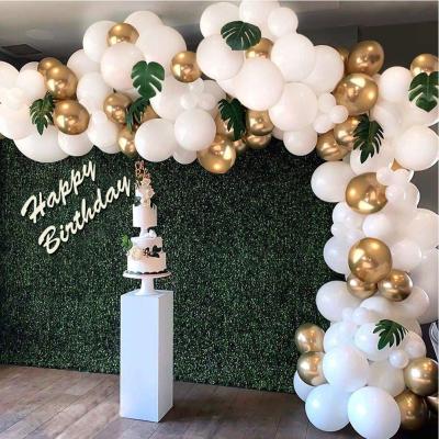 China New Year 101PCS White Metallic Balloon Garland Arch Palm Leaves Party Kit Wedding Decoration Birthday Party Supplies X0020 for sale