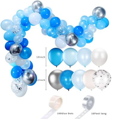 China 112Pcs New Year Wedding Anniversary Baby Blue Balloon Garland Arch Kit (Blue, Baby Blue, Light Blue) for sale