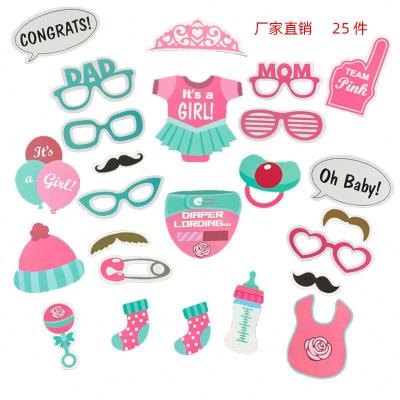 China New Year Gender Decryption 30 Pcs Baby Boys And Girls Birthday Party Boy Or Girl Gender Reveal Photo Props for sale