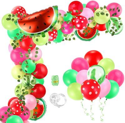 China New Year Hawaii Party Supplies Watermelon Foil Balloon Garland Arch Kit Kids Birthday Party Decoration X9112 for sale