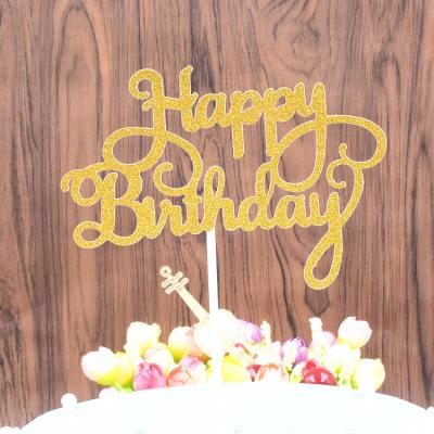 China Hot Sale New Year Birthday Party Decoration Wholesale Custom Acrylic Laser Cut Happy Birthday Letter Cake Topper for sale