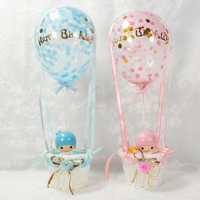 China New Year Confetti Balloon Sticker Air Balloon Style Cake Decoration Hot Cake Topper for sale