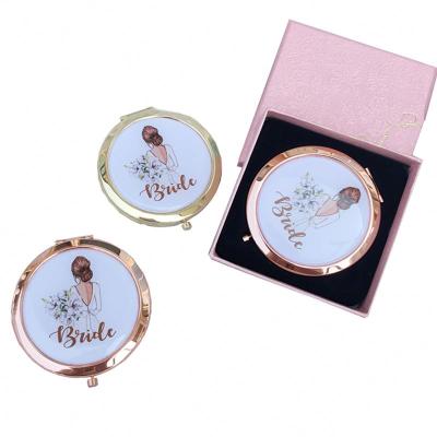 China Wedding Bride To Be Custom Compact Mirror X3187 Bridesmaid Party Supplies Bridal Homecoming Gifts Ramadan Baby Shower Favors Wedding for sale