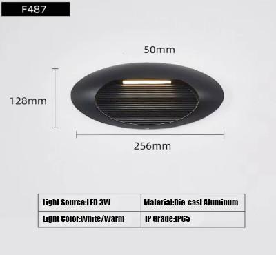 China 3W LED Stair Light Aluminum LED Step Light Oval Shape Wall Sonce Light IP65 Waterproof Wall Mounted LED Light à venda