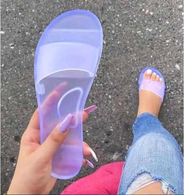 China Fashion trend elegant PVC freeze slippers women ladies freeze transparent sandals women to freeze slippers for sale