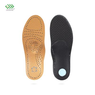 China Soft Comfortable Antimicrobial Foam PU Foot Massage Orthopedic Leather Insoles Arch Support Insoles For Leather Shoes for sale