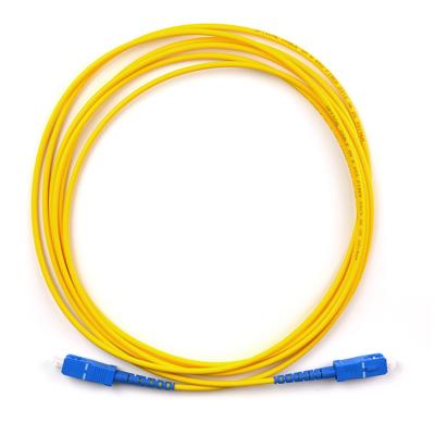 China FTTH FC/SC/LC/ST UPC Polish Singlemode Fiber Optic Jumper Yellow Fiber Optical Patch Cord for sale