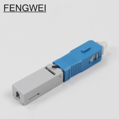 China FTTH FTTB FTTX Home Network FTTH Fiber Push In Fiber Cable Quick Connector Fiber Optic SC UPC Blue Quick Connector For Field Assemble for sale