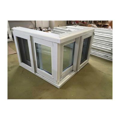 China Glas PVC raam venster PVC UPVC schuifvenster met dubbel glas raster Te koop