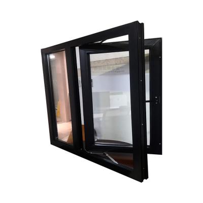 China Ventana de revestimiento PVC de vinilo negro aislamiento térmico Ventana de doble acristalamiento en venta