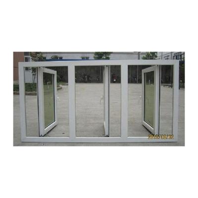 China Ventana de vidrio de PVC aislante del calor Ventana de cristal de doble carcasa francesa en venta