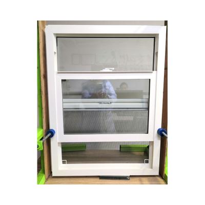 China Large Vertical PVC Frame Window Sliding Plastic PVC UPVC Single Hung Windows for sale