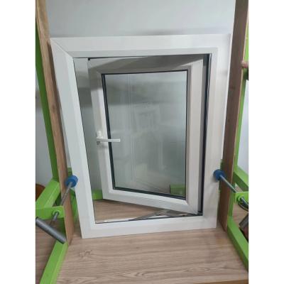 China PVC Swing Push-out Window Double Glaze Residential Casement Te koop