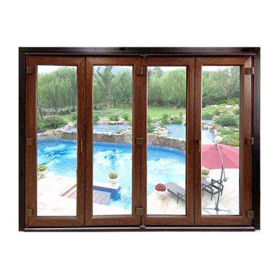 China KDSBuilding Corridors Interior PVC Glass Folding Doors Interior UPVC Fold Door  Secured Metal for sale