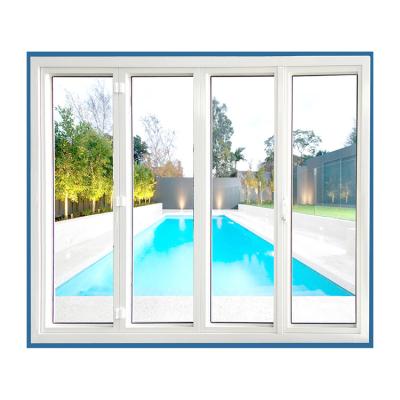 China KDSConstrucción plástico acristalado PVC plegable UPVC Puertas de vidrio plegable Casas Puerta deslizante doble vidrio en venta