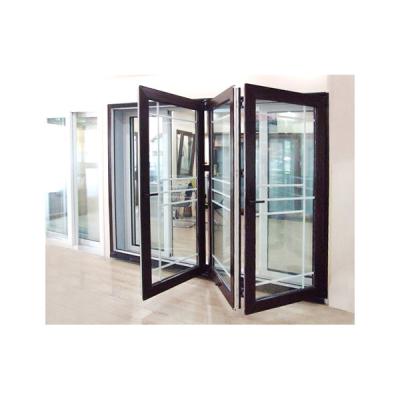 China KDSBuilding Plastic Glass UPVC Partition PVC Bi Fold Doors  Mosquito Net Door Folding Door Entry Exterior for sale