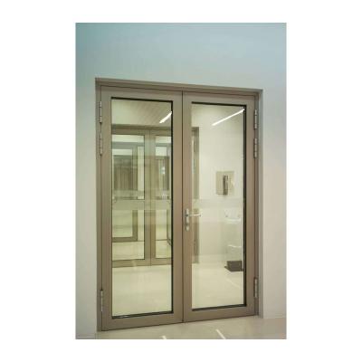 China KDSBuilding aluminium french doors Hurricane proof bullet proof high quality office double glass hinged front doors for sale