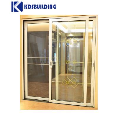 China KDSBuilding Grill Design Metal French Door Bronze Aluminum Sliding Glass Doors High Quality Aluminum Bathroom Door for sale