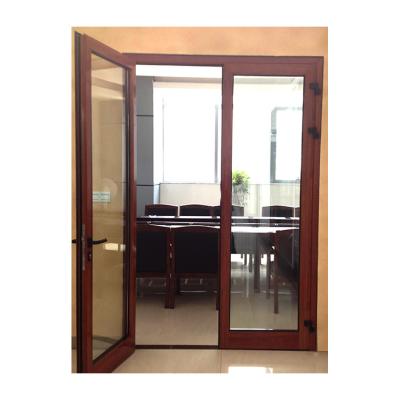 China Top Design Hurricane Impact Front Double Tempered Glass Aluminum Casement Door For Bathroom for sale