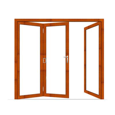 China KDSBuilding Hurricane Impact Proof  Cheap Price Aluminum Double Folding Doors Glass Bifold Door Villa for sale