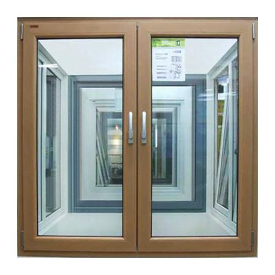 China Aluminum Windows Alloy Crank Handle Double Trade Casement Window With Burglar Proof for sale