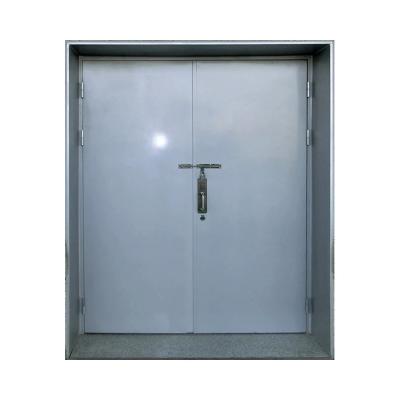 China Puerta de fuego de seguridad de acero metálico con ventana exterior anti robo en venta