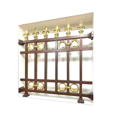 China Balustrade Ms Rohr Geländer Tor Gold Farbe Pfeiler Aluminium Zaun zu verkaufen