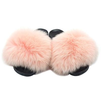 China Momo One Color Fur Sandals Flatform Anti-odor Handmade Youth Girl Fur Sandals Slides for Women and Ladies for sale