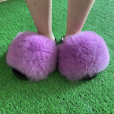 China Fashion Trend New Arrival Factory Beach Slippers Fluffy Furry Slips Sheepskin Faux Fur Women Ladies Home Slippers for sale