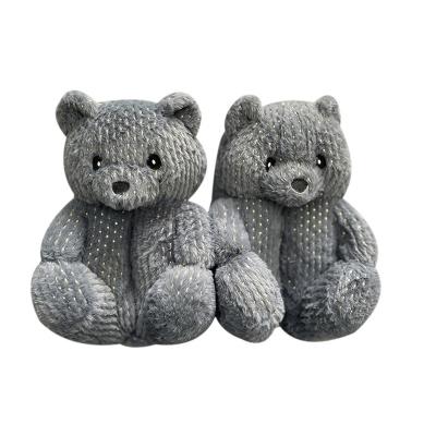 China Wholesale fashion trend teddy bear home shoes teddy bear slippers teady bear slippers women back for sale