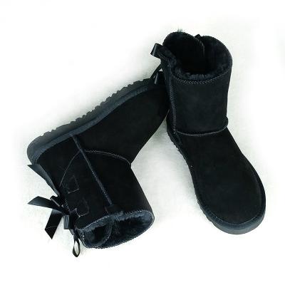 China Australian Fur Winter Snow Bootes Women New Popular Wholesale Anti-slippery Ladies Sports Shoes With Bows for sale