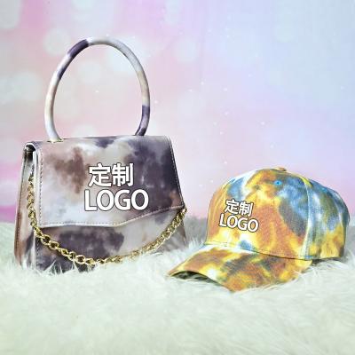 China Convenient Customize Logo Women 7 Color Link Die Letter Printed Purse Handbag With Baseball Cap for sale